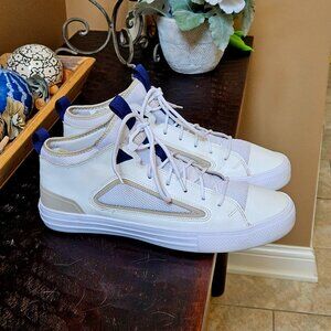 Converse Mens CTAS Ultra Ox Sneakers, White Blue, Sz 13